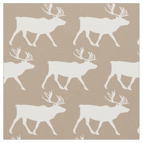 Caribou Silhouettes Tan Baby Fabric