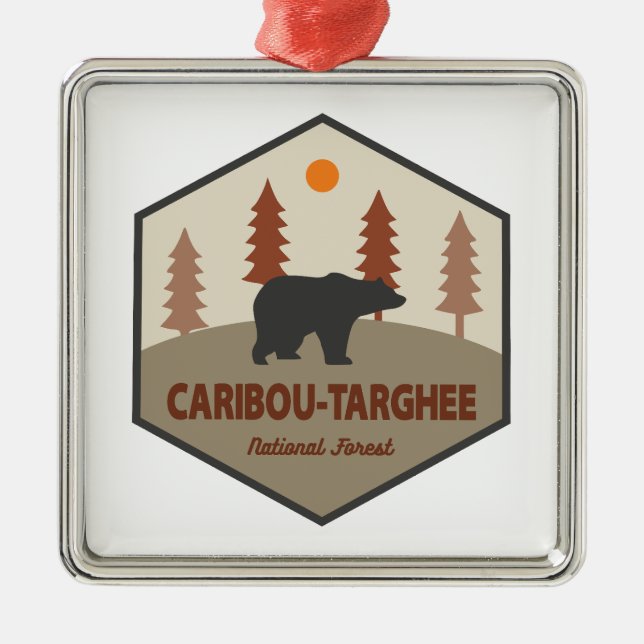 Caribou-Targhee National Forest Bear Metal Ornament (Front)