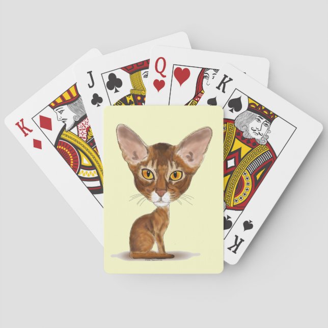Caricature Abyssinian Poker Cards (Back)
