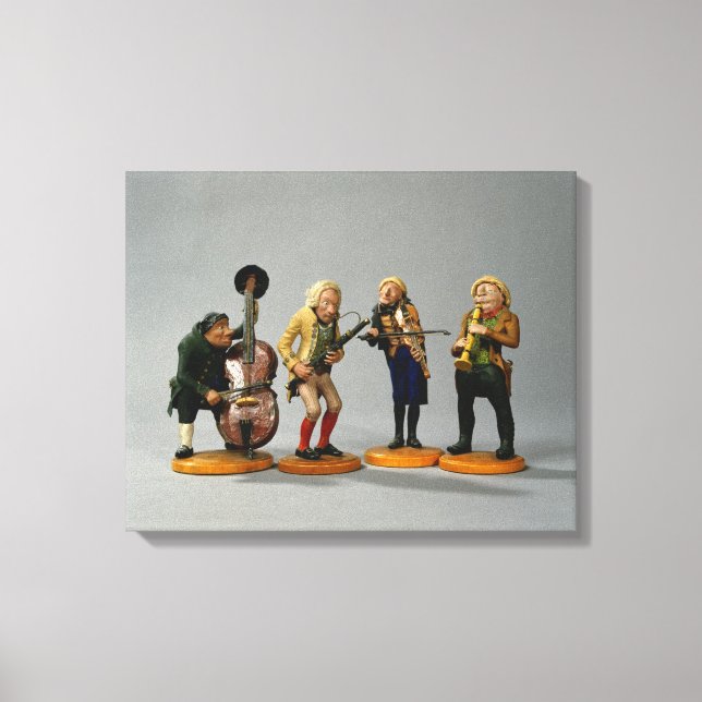 Caricature figurines of musicians canvas print (Front)