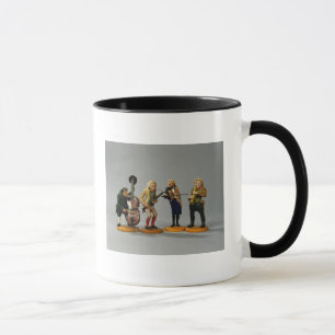 Caricature figurines of musicians mug