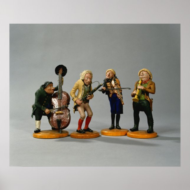 Caricature figurines of musicians poster (Front)