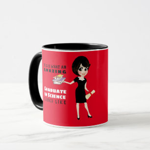 Caricature GRADUATE Gift  Female Brunette Short Mug