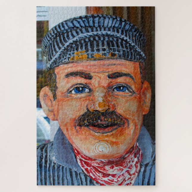 Caricature of a  Train Driver in Virginia. Jigsaw Puzzle (Vertical)