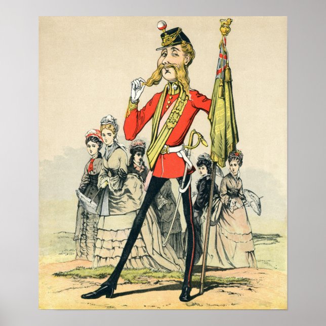 Caricature of a Victorian British Soldier Poster (Front)