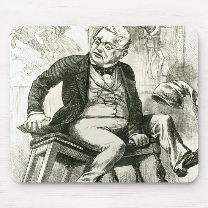 Caricature of Adolphe Thiers  between two Mouse Pad