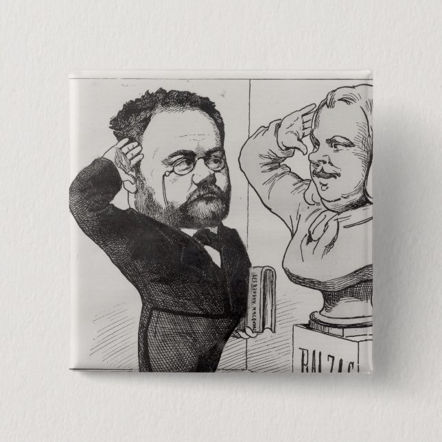Caricature of Emile Zola Button (Front)