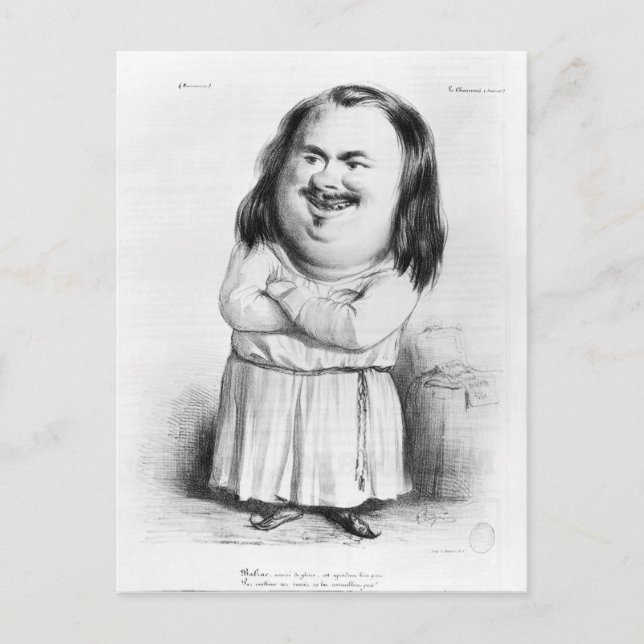 Caricature of Honore de Balzac Postcard (Front)
