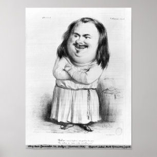 Caricature of Honore de Balzac Poster