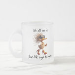 Caricature of HR, Meme, Office humor mug. Frosted Glass Coffee Mug