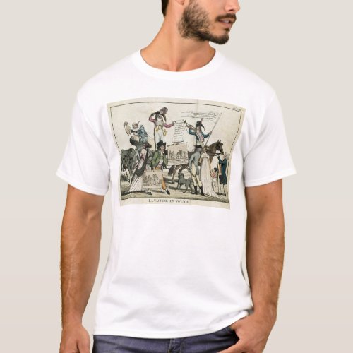 Caricature of quack doctors offering vaccines T_Shirt