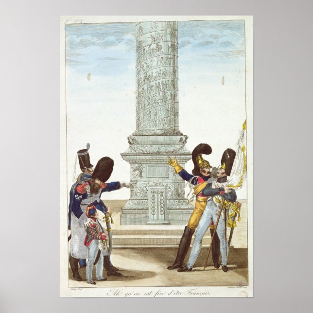 caricature of soldiers at the Colonne Vendome Poster (Front)