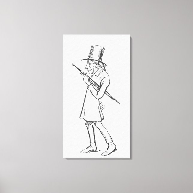 Caricature of Soren Aabye Kierkegaard Canvas Print (Front)