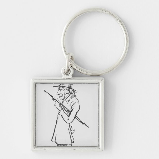 Caricature of Soren Aabye Kierkegaard Keychain (Front)