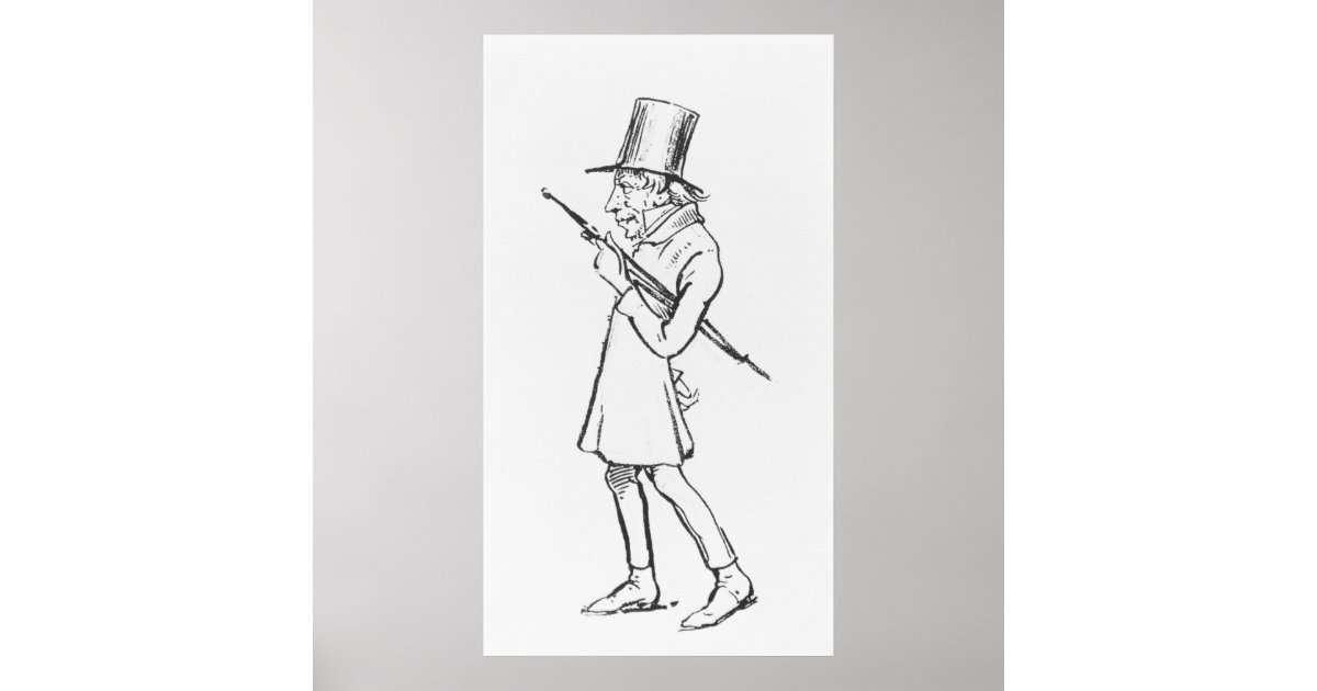 Caricature of Soren Aabye Kierkegaard Poster | Zazzle.com