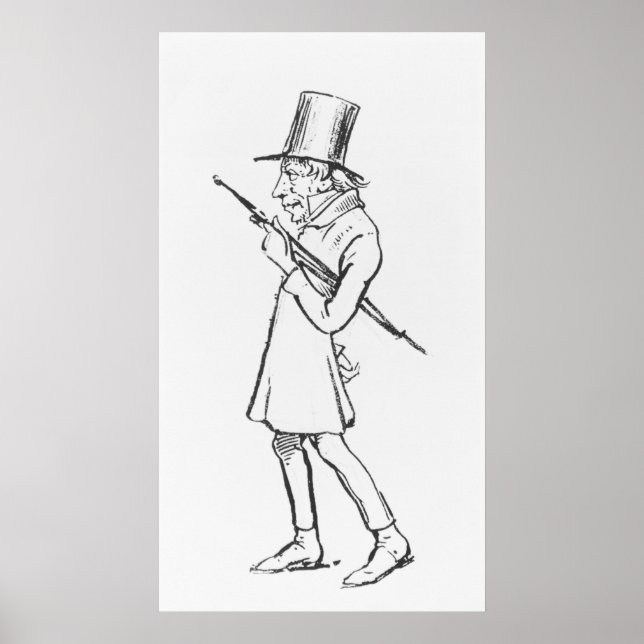 Caricature of Soren Aabye Kierkegaard Poster (Front)