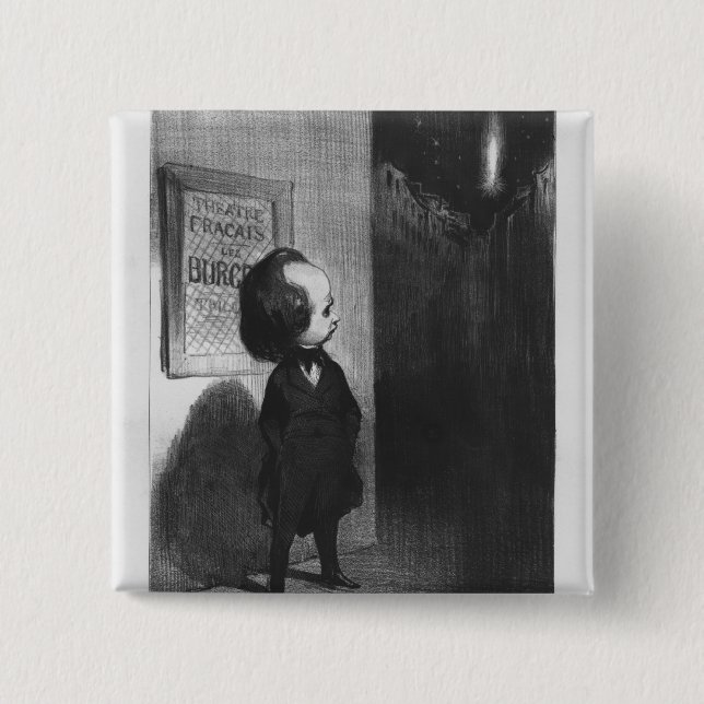 'Caricatures du jour', caricature of Victor Hugo Pinback Button (Front)