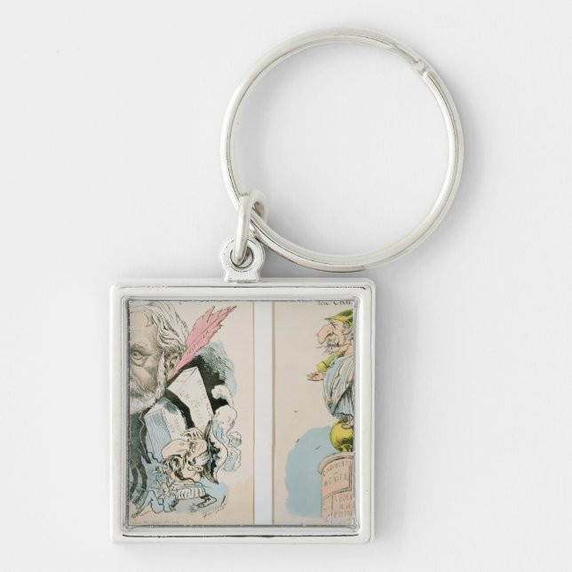 Caricatures of Victor Hugo  and Napoleon III Keychain (Front)