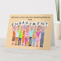 Caricatures, people congratulations on engagement