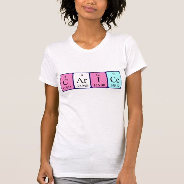 Carice periodic table name shirt (Front)