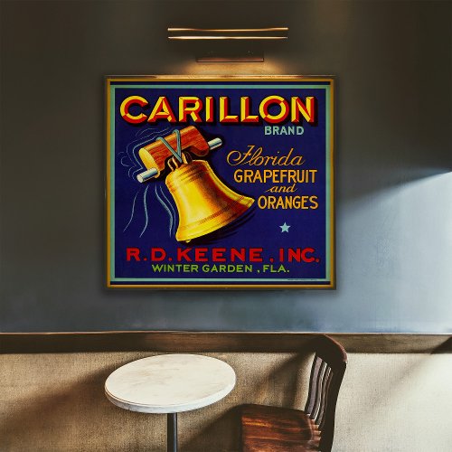 Carillon Oranges packing label Poster