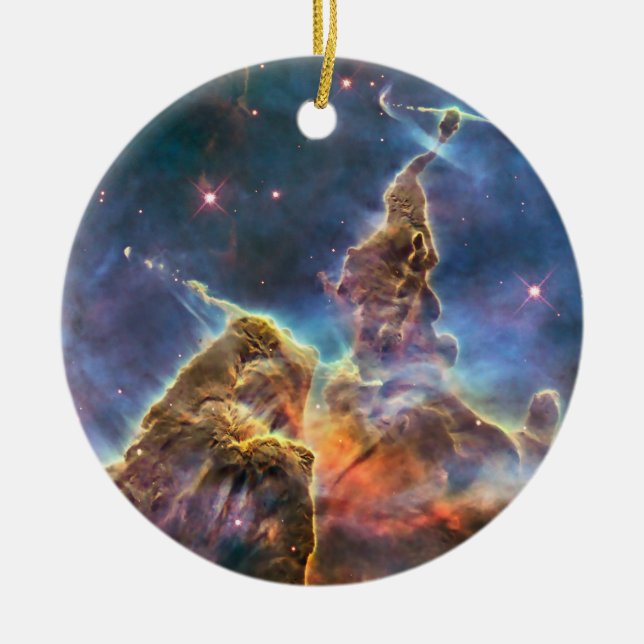 Carina Nebula by the Hubble Space Telescope Ceramic Ornament (Front)