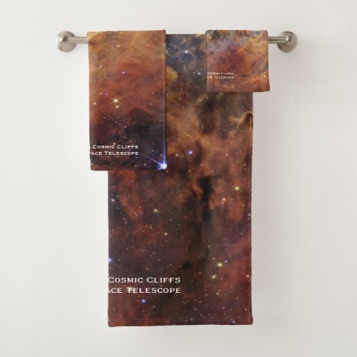 Carina Nebula Cosmic Cliffs James Webb Hi_Res Bath Towel Set