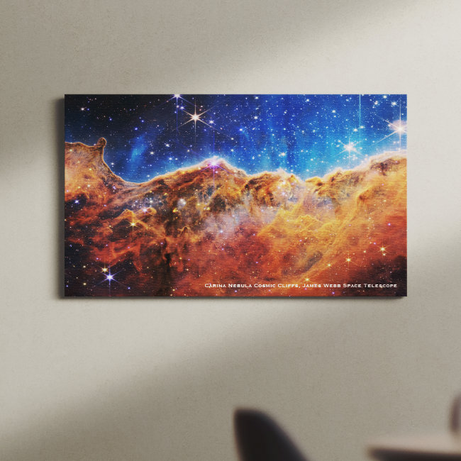 Carina Nebula Cosmic Cliffs James Webb Hi-Res Canvas Print