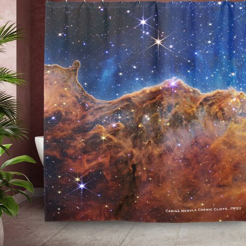 Carina Nebula Cosmic Cliffs James Webb Hi_Res Shower Curtain