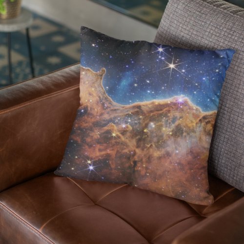 Carina Nebula Cosmic Cliffs James Webb Hi_Res Throw Pillow