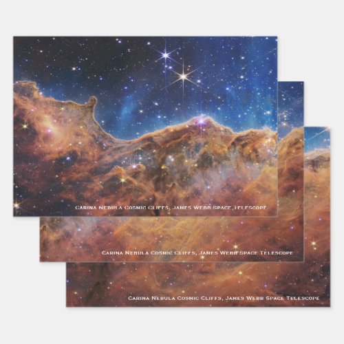 Carina Nebula Cosmic Cliffs James Webb Hi_Res Wrapping Paper Sheets
