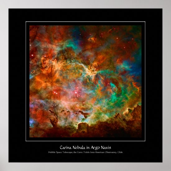 Carina Nebula in Argo Navis constellation Poster