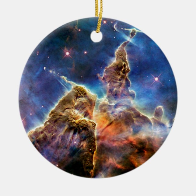 Carina Nebula Mystic Mountain Outer Space Photo Ceramic Ornament (Front)