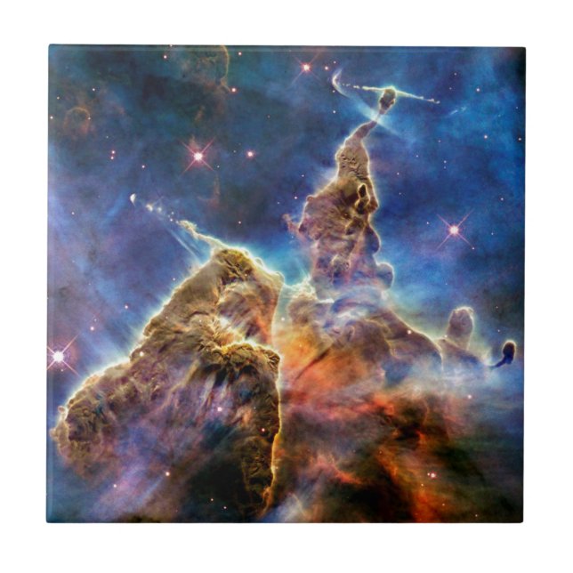 Carina Nebula Mystic Mountain Outer Space Photo Ceramic Tile (Front)