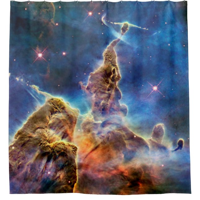 Carina Nebula Mystic Mountain Outer Space Photo Shower Curtain (Front)