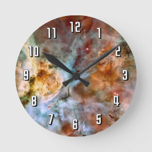 Carina Nebula NASA Hubble Telescope Space Photo Round Clock