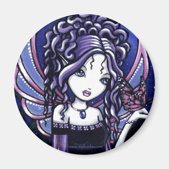 "Carina" Violet Butterfly Fairy Magnet (Front)