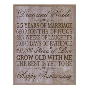 Caring 55th Anniversary Barnwood Wall Plaque