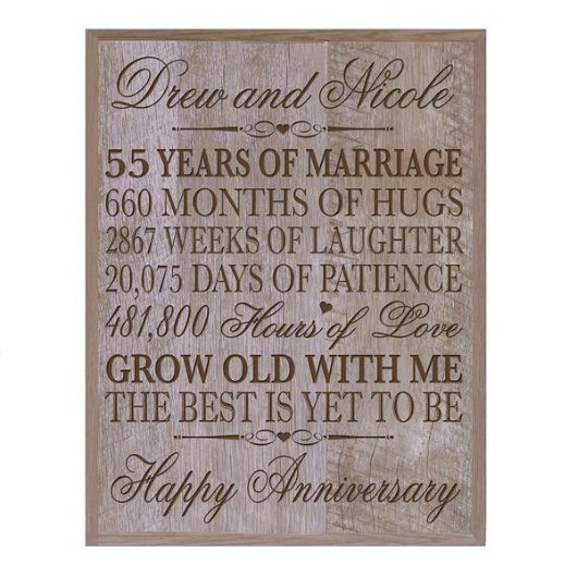 Caring 55th Anniversary Barnwood Wall Plaque (Front)