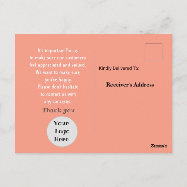 Caring a customer postcard (Back)