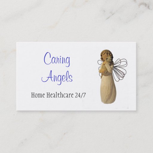 Customizable Caring Angels Nursing Care Business Card