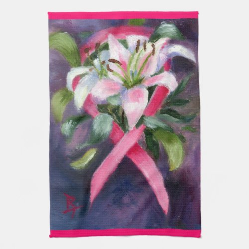 Caring Breast Cancer Awareness hand towels