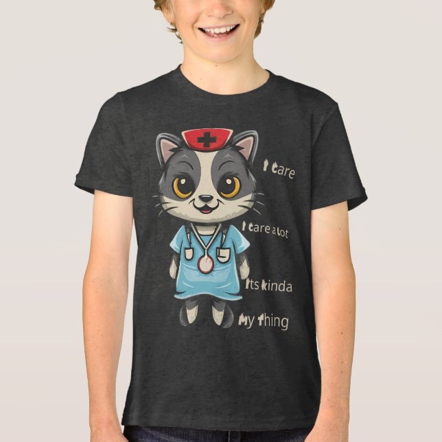 Caring Cat Nurse: It's My Thing Zipped  Tri-Blend Shirt (Front)