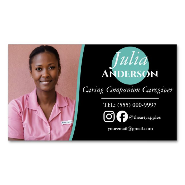 Caring Companion Caregiver Business Card Magnet (Front)
