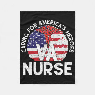 Caring For America's Heroes Patriotic Va Nurse Nur Fleece Blanket