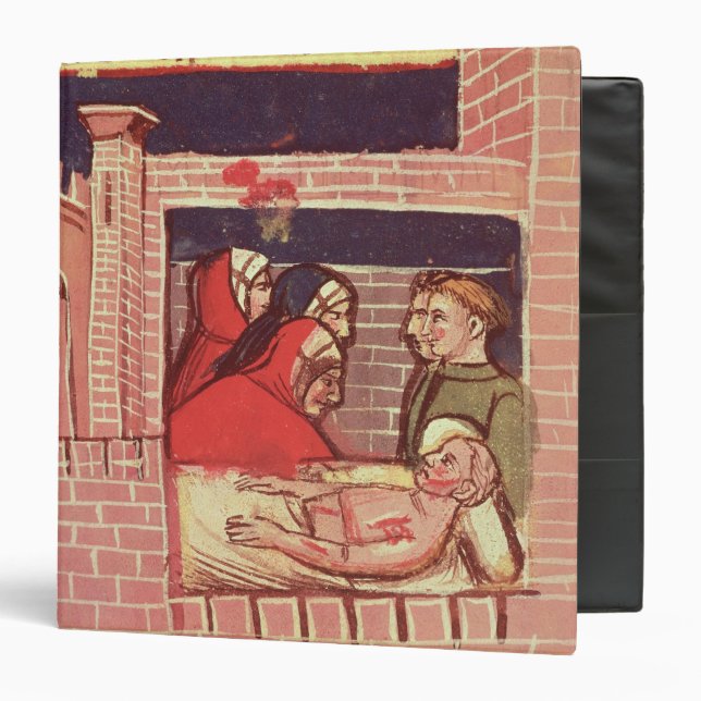 Caring for an injured man in a castle 3 ring binder (Front/Inside)