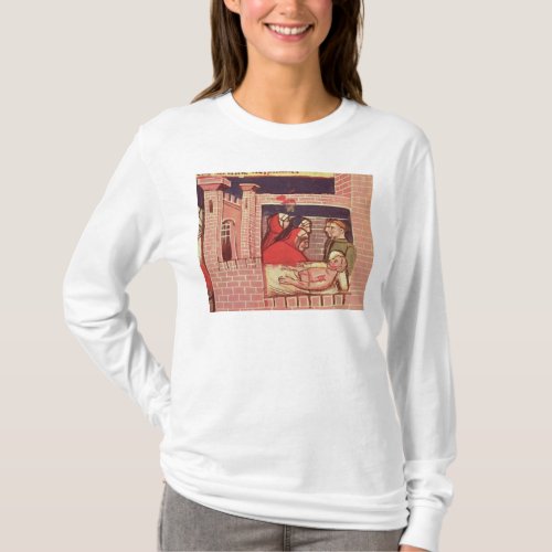 Caring for an injured man in a castle T_Shirt