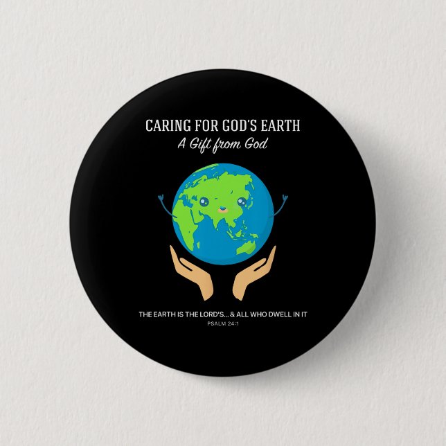 Caring For God's Earth - Christian Creation Care S Button (Front)