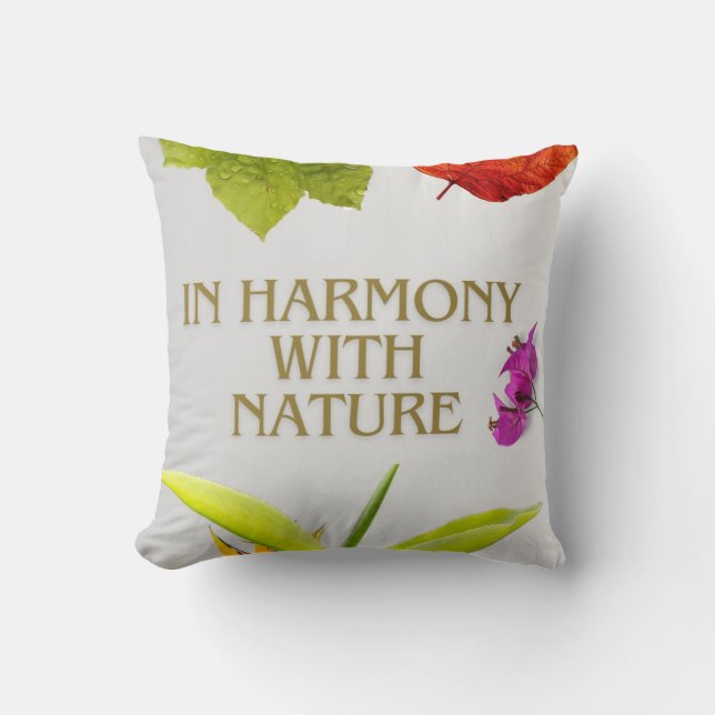Caring for Nature Throw Pillow (Front)