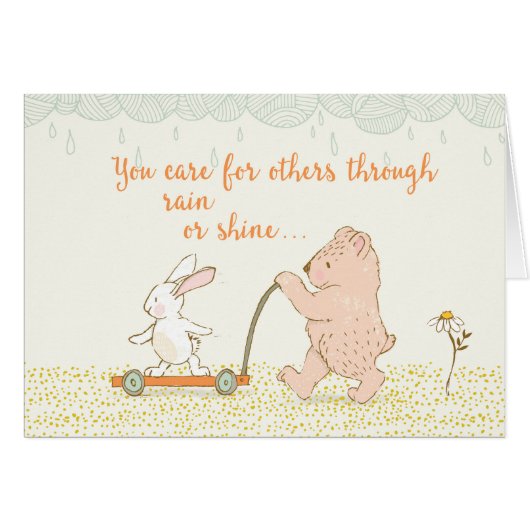 Caring for Others, Bear & Rabbit Cards (Front Horizontal)